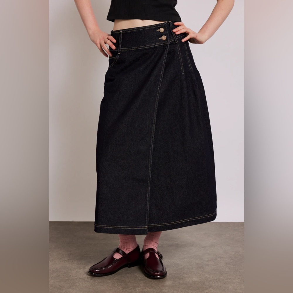 NWOT Damson Madder Denim Midi Skirt